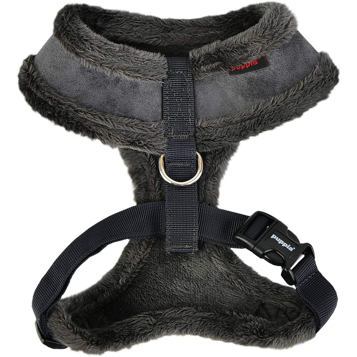 Шлейка для собак Puppia Terry Harness A - сіра, розмір L, регульована та комфортна