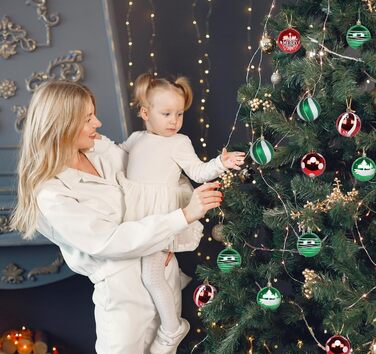 Набір ялинкових прикрас - 30 кульок 6см, пластик, темно-синій та білий, для ялинки