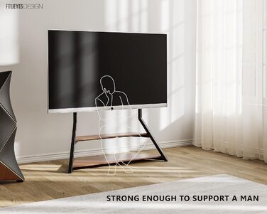 FITUEYES Modern TV Stand for 75-100 inch TVs - Adjustable Height, Swivel, Wood & Metal, Cable Management, VESA 800x600, Eiffel Series