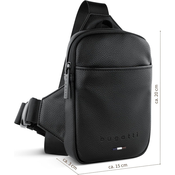 Bugatti Rico Mini Crossbody: Сумка на плечі з екошкіри, чорна