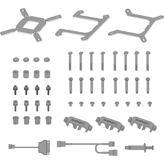 ENERMAX LIQMAXFLO SR 240 - Система водяного охолодження CPU AIO (LGA 1700, 1200, AM5, AM4) з подвійним резервуаром, RGB VRM водоблоком та 2 вентиляторами 120 мм PWM Silent Flow (350W+ TDP), чорний