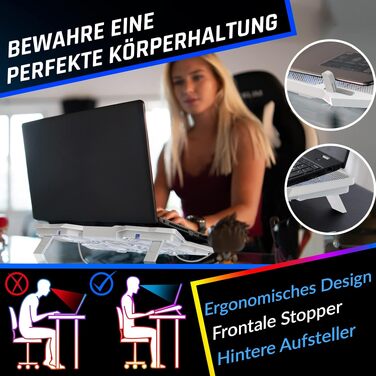 Охолоджувач для ноутбука KLIM Wind — Потужна підставка з 4 вентиляторами для PC, Notebook та PS4, білий колір