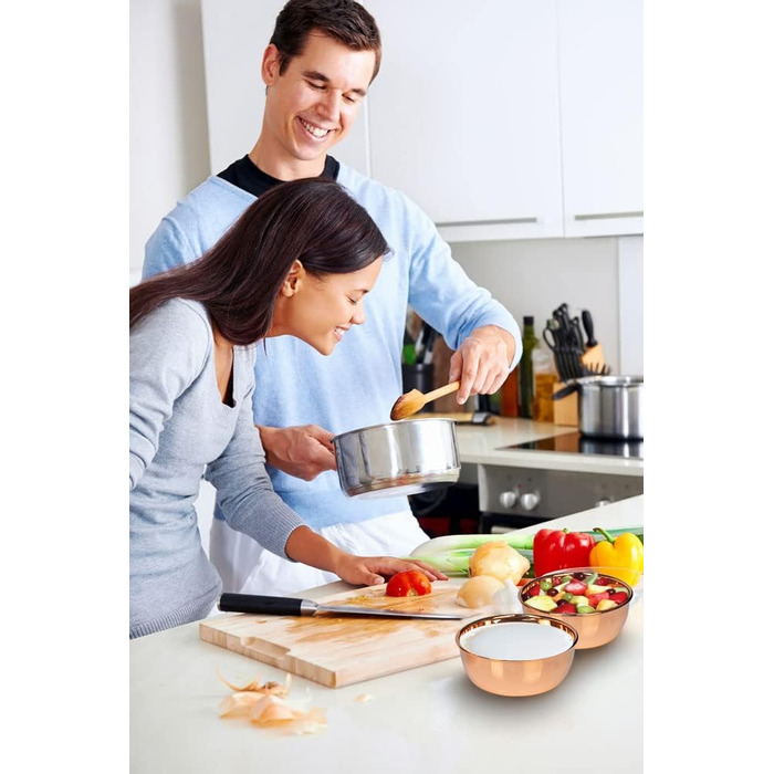 YINOX Mixing Bowl made from 99% pure copper, reflective craftsmanship, can be used as a kitchen salad bowl, egg bowl, dip bowl, or kitchen decoration.