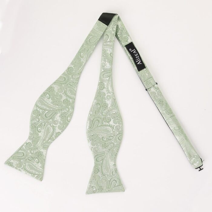 Чоловіча краватка-метелик Alizeal Retro Paisley з хустинкою, блакитна (універсальний розмір, 176-Salbei Grün)