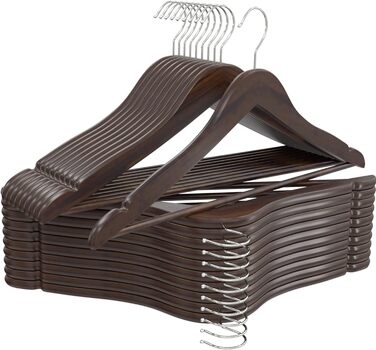 Набір вішалок для штанів та одягу Utopia Home (20 шт.) з дерев'яними поперечинами, білі