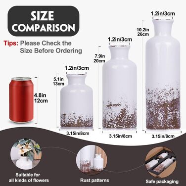 Набір керамічних ваз (3 шт.) сірого кольору для декору інтер'єру, сучасний, рустикальний стиль, для вітальні, кухні, полиці, спальні, ванної кімнати, каміна, столу, передпокою