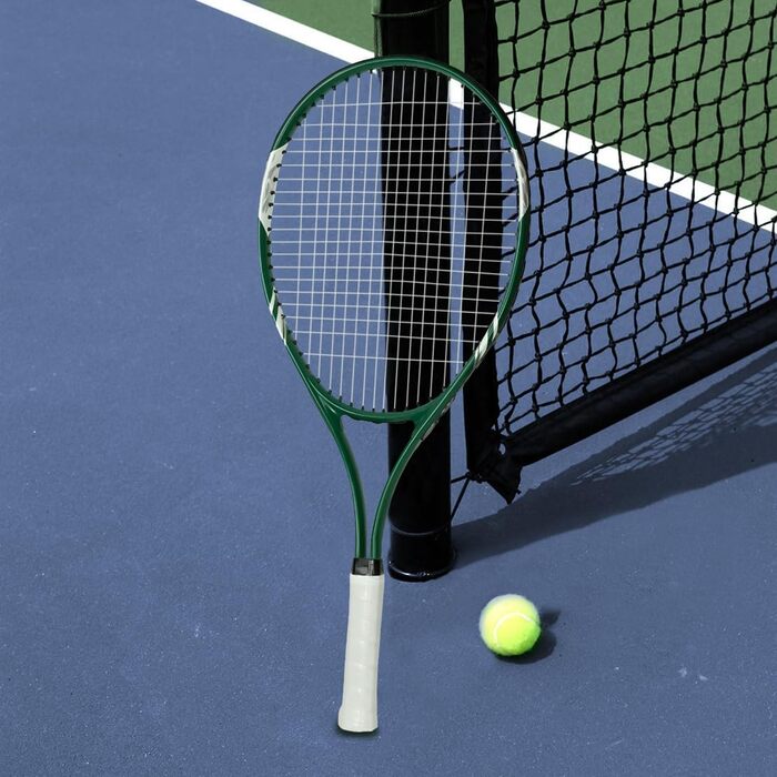Beginner Tennis Racquet Set for 2 Players - Pre-Strung 27 Inch Adult Racquets with Balls, Overgrips & Carry Bag