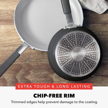 Набір посуду GreenPan x Bobby Flay 13 предметів: професійне алюмінієве покриття Ceramic Non-Stick, індукційне дно, силіконові ручки, безпечний для здоров'я, сумісний з плитою та духовкою