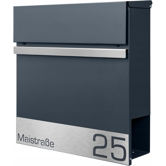 Поштова скринька настінна Anthrazit RAL 7016, для газет, XXL (Laser 1) з/без адреси