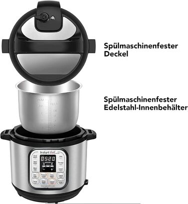 Instant Pot Duo 30 Electric Multi-Cooker 3L - Pressure Cooker, Slow Cooker, Rice Cooker, Sauté Pan, Yogurt Maker, Steamer, and Food Warmer, Stainless Steel, Silver Duo 3 Liter