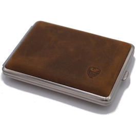 GERMANUS Cigarette Case, Wild Rind (Wild Bull), Handcrafted, Brown, 85 mm, Medium Size