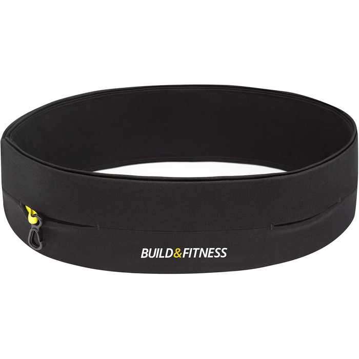 Пояс для бігу з кишенькою для телефону, ключів, чорний - для чоловіків та жінок