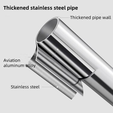 Штанга для душу без свердління, L-подібна, регульована, з нержавіючої сталі, для ванної кімнати та гардеробної (75-95 x 75-95 см), срібна