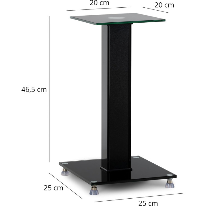 Підставка для колонок Pronomic SLS-282 BK (пара) - Стильний дизайн з 2 скляними пластинами, регульовані шпильки та гумові ніжки, приховане кабельне провідництво, вантажопідйомність 10 кг