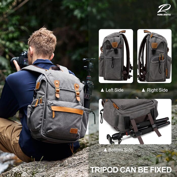Рюкзак для фотокамери Padwa Lifestyle з водовідштовхуваного канвасу, 16