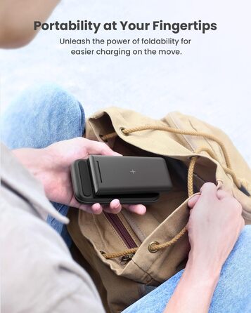 Бездротовий зарядний пристрій JoyGeek 3 в 1 для iPhone, Apple Watch, AirPods (Чорний)