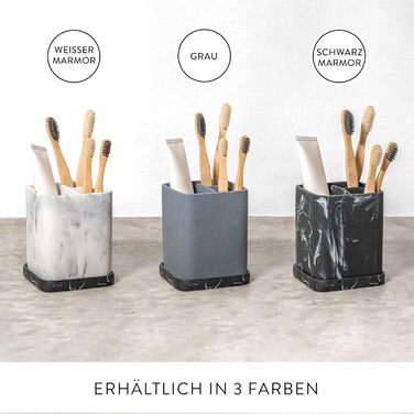 Тримач для зубних щіток ZCCZ для ванної кімнати - керамічний, квадратний, для електричної зубної щітки, білий, під косметику та бритву