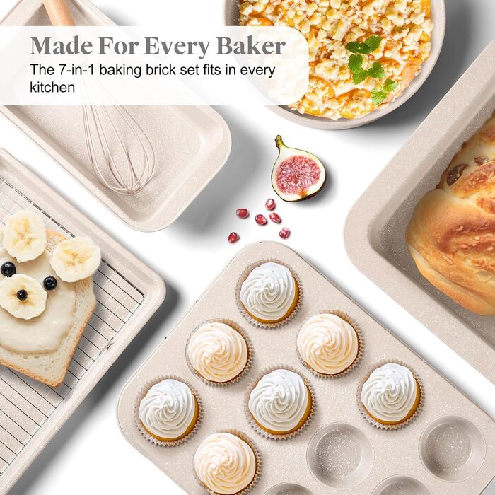 Набір посуду RIOVARM з індукційним покриттям з граніту Antihaft, з кришкою: каструлі, сковорідки, шпатель. Без PFOA.