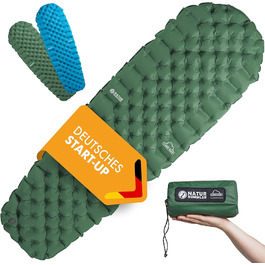 NATURBUMMLER® Ultralight Inflatable Sleeping Pad - Cloud Nap+ Camping Mat - Hiking, Trekking, Festival & Travel - Weatherproof & Foldable - 195x56cm