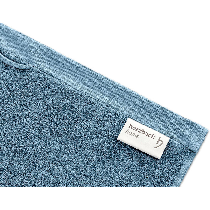 Herzbach Home Towel Set 100% Cotton - Soft & Absorbent - Blue