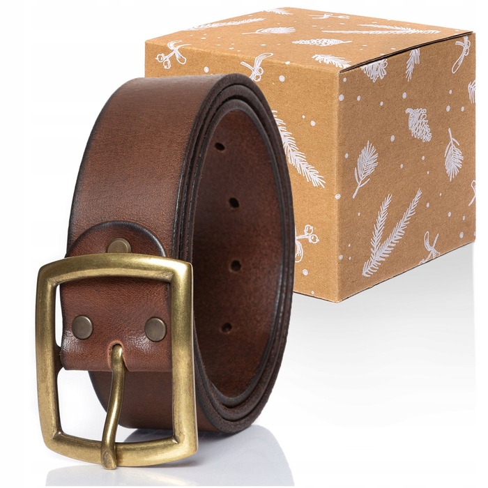 Чоловічий шкіряний ремінь Mustang BELT, класичний, коричневий, 110 см