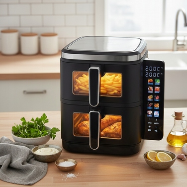 Аерофритюрниця AirDweller Air Fryer з двома чашами, 11 л, 2800 Вт, чорна