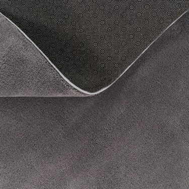 Килимок для вітальні TT Home Kurzflor: антиковзаюча підкладка, однотонний, сучасний, машинне прання, колір антрацит, розмір 140x200 см