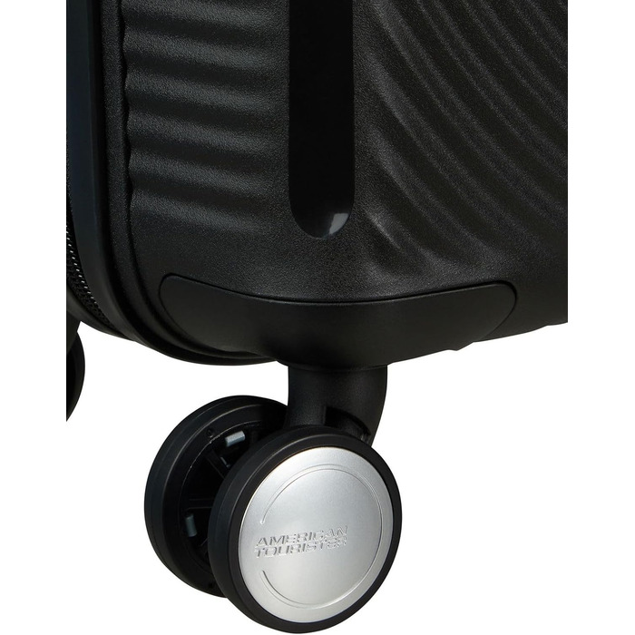 Чемодан American Tourister Hartschalenkoffer 77 см, великий, з 4 колесами, TSA-замок, розширюваний, легкий, 97/110 л, чорний (Bass Black)