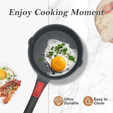 Сковорода 24 см з кришкою, антипригарна, з знімним ручками, підходить для всіх типів плит