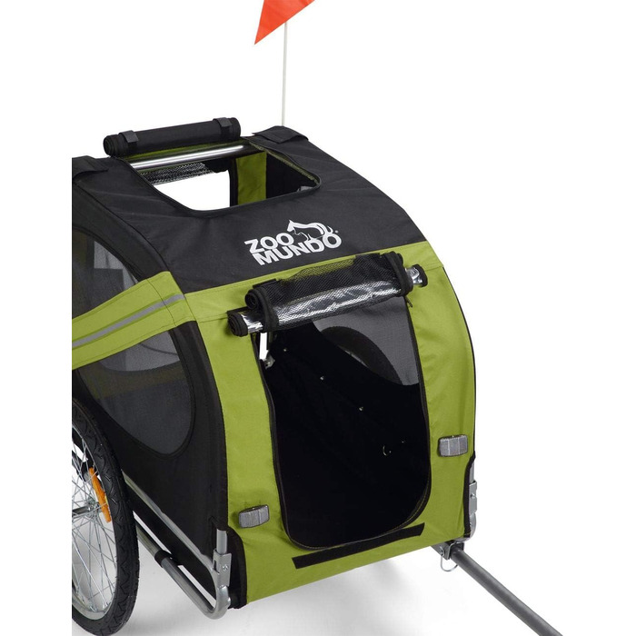 Фарм-причіп Zoomundo для собак: зелений/чорний, срібляста рама