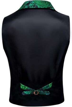 Чоловіча жилетка Barry.Wang у стилі Вікторіанський стеampunk, готика, з павличим орнаментом, індивідуальний крій, для Хелловіну та вечірок (L, зелений/квіти)