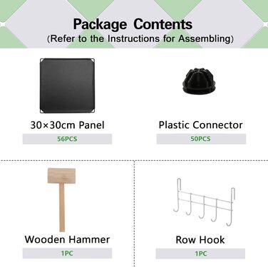 C&AHOME Cube Storage Shelves, 16-Cube Unit, Cabinet, DIY Plastic Modular Shelving, Ideal for Bedroom, Living Room, Office, 122 cm L x 31 cm W x 122 cm H, UPCS16M (Black)