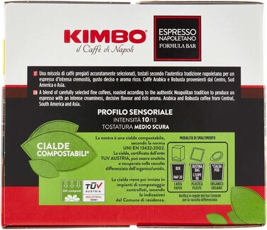 Кавові пади Kimbo Espresso Napoletano ESE 44 мм, інтенсивний італійський еспресо, темне обсмаження, 100 шт.