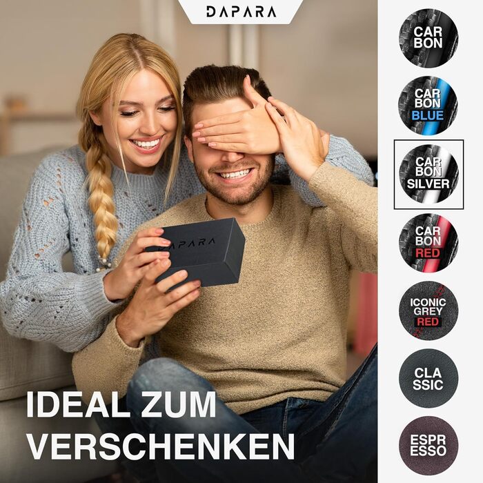 Чоловічий гаманець DAPARA: тонкий, з відділенням для монет та RFID-захистом. Містить 12 карткових слотів. Колір: Carbon Red (Carbon - Dynamic Silver)