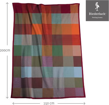 Biederlack® Fluffy Snuggle Blanket Pure Cotton Check I Made in Germany I Öko-Tex Made in Green I Colorful Throw Blanket made of 100% Cotton I Couch Blanket 150x200 cm I sustainably produced
