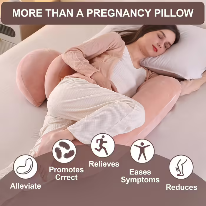 SHANNA 2024 New Pregnancy Pillow Adjustable, Comfort Pillow Adults, Full Body Pillow, Support Pillow Body Pillow, Breastfeeding Pillow Body Pillow Removable Washable (Pink)