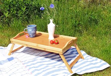 Столик для ліжка з бамбука Elbmöbel: столи для сніданку, приліжкові столики, крінні столики. Легкий у догляді, 50x30x26 см