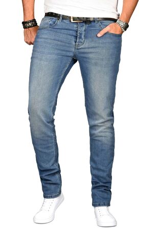 Чоловічі джинси Alessando Salvarini Slim Fit Denim Stretch блакитні Washed (32W/36L)