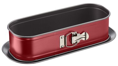 Форма для випічки Tefal Delibake з кришкою, 30x11 см, червоно-сіра - антипригарна форма для кексів та пирогів