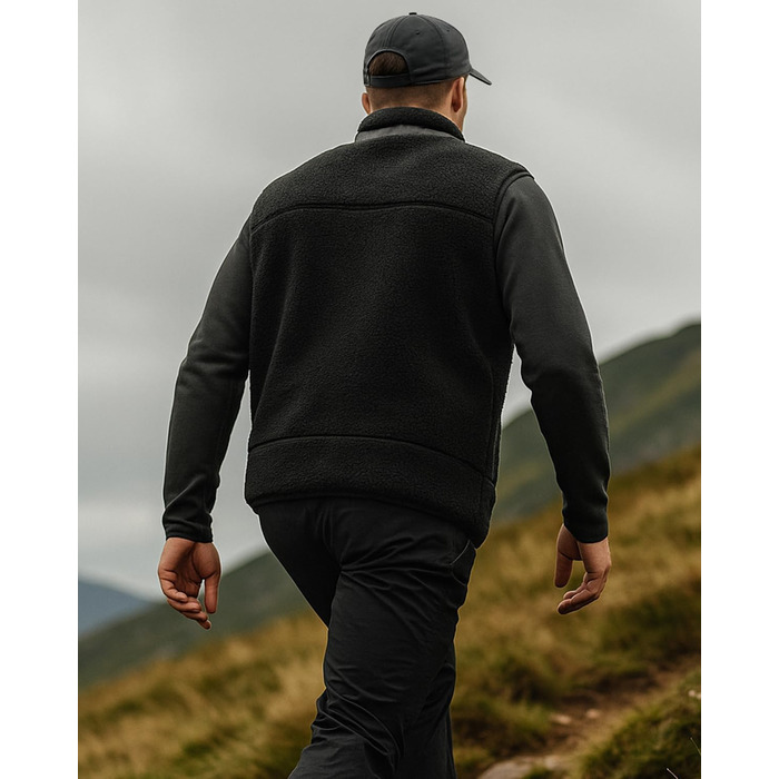 Обогреваемый жилет LABCOOL для мужчин и женщин - флисовый жилет з USB-живленням (10000mAh Powerbank), 6 зон обігріву, 3 температурні режими, машинне прання, XL, чорний