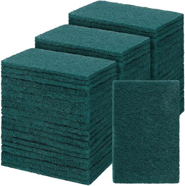 Hoolerry 150-Piece Heavy-Duty Scrub Sponges, Scratch-Resistant, Household Cleaning Sponges, Reusable, Pan Scrubber, Anti-Grease Sponges for Dishes, Kitchen, Metal Grills, 10.9 x