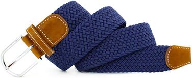 Жіночі еластичні пояси Chalier (2 шт.) - плетений стрейч-пояс, чорний та темно-синій, універсальний розмір, темно-синій та білий