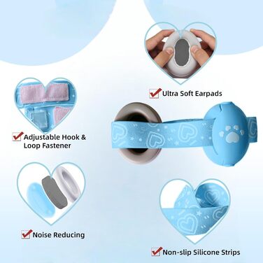Навушники для захисту слуху дитини, 25db, для дітей до 36 місяців, з шумозаглушенням, блакитні