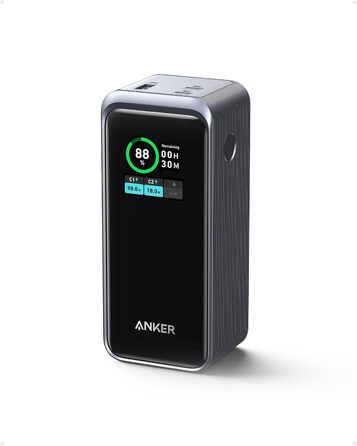 Power Bank Anker Prime 200W, 20000 mAh, Чорний: Швидка зарядка для iPhone, Samsung, MacBook та ін.