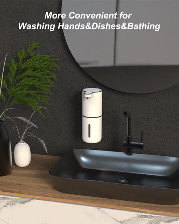Автоматичний диспенсер для мила Dalugo USB-C, електричний сенсорний дозатор мила з 4 рівнями регулювання, для кухні та ванної кімнати, білий