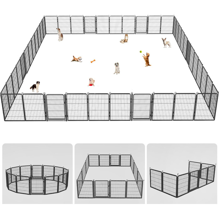 Вольєр для собак на вулицю: міцний, 42 панелі, висота 101.6 см, з воротами