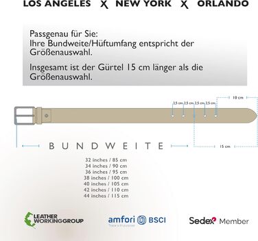 Чоловічий шкіряний ремінь FENIX NEW YORK, 80-125 см, ширина 35 мм, регульований, для костюма та джинсів (Колір: Тофі Браун)