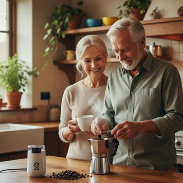 Електрична кавомолка EUREL KMA з нержавіючою сталею, змінний помел, 45г, білий колір