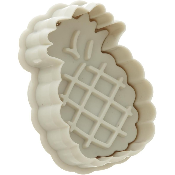 Ateco Pineapple Cookie Cutters, for cutting decorations and direct impressions, spring-loaded handle, food-grade plastic, white, 5.1 x 5.1 cm