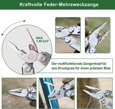 Мультитул NexTool Muiltool 19 в 1: мультифункціональний інструмент з плоскогубцями, ножем, викрутками, ножицями, сталь, для кемпінгу, подарунок для чоловіків